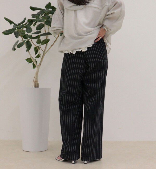 fredy emue「ストライプセミワイドタックパンツ」|チノ|