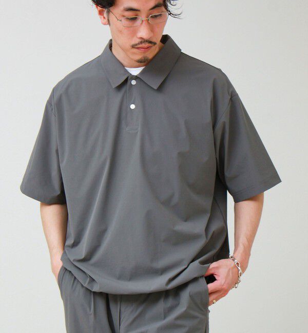 GLOSTER「【接触冷感/セットアップ着用可能】SoftCool ポロシャツ」|ポロシャツ|グレー