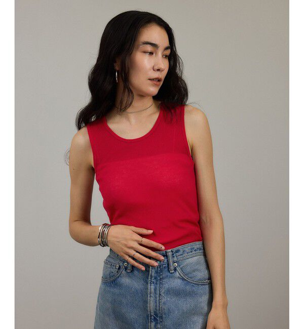 SALON adam et rope'「nu=layerスクープネックタンクトップ」|タンクトップ|レッド(60)