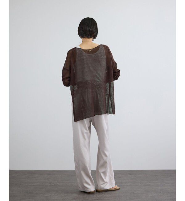 SALON adam et rope'「オーガニックリネンシアーボートネックプルオーバー」|ニット・セーター|