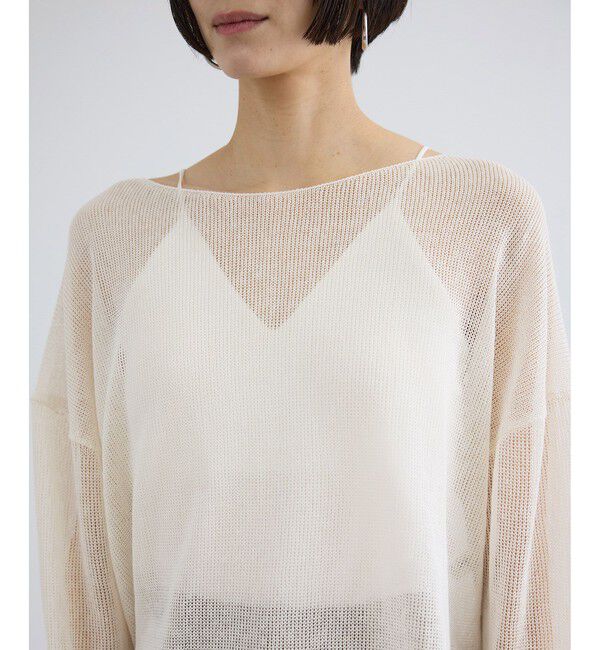 SALON adam et rope'「オーガニックリネンシアーボートネックプルオーバー」|ニット・セーター|