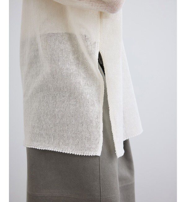 SALON adam et rope'「オーガニックリネンシアーボートネックプルオーバー」|ニット・セーター|