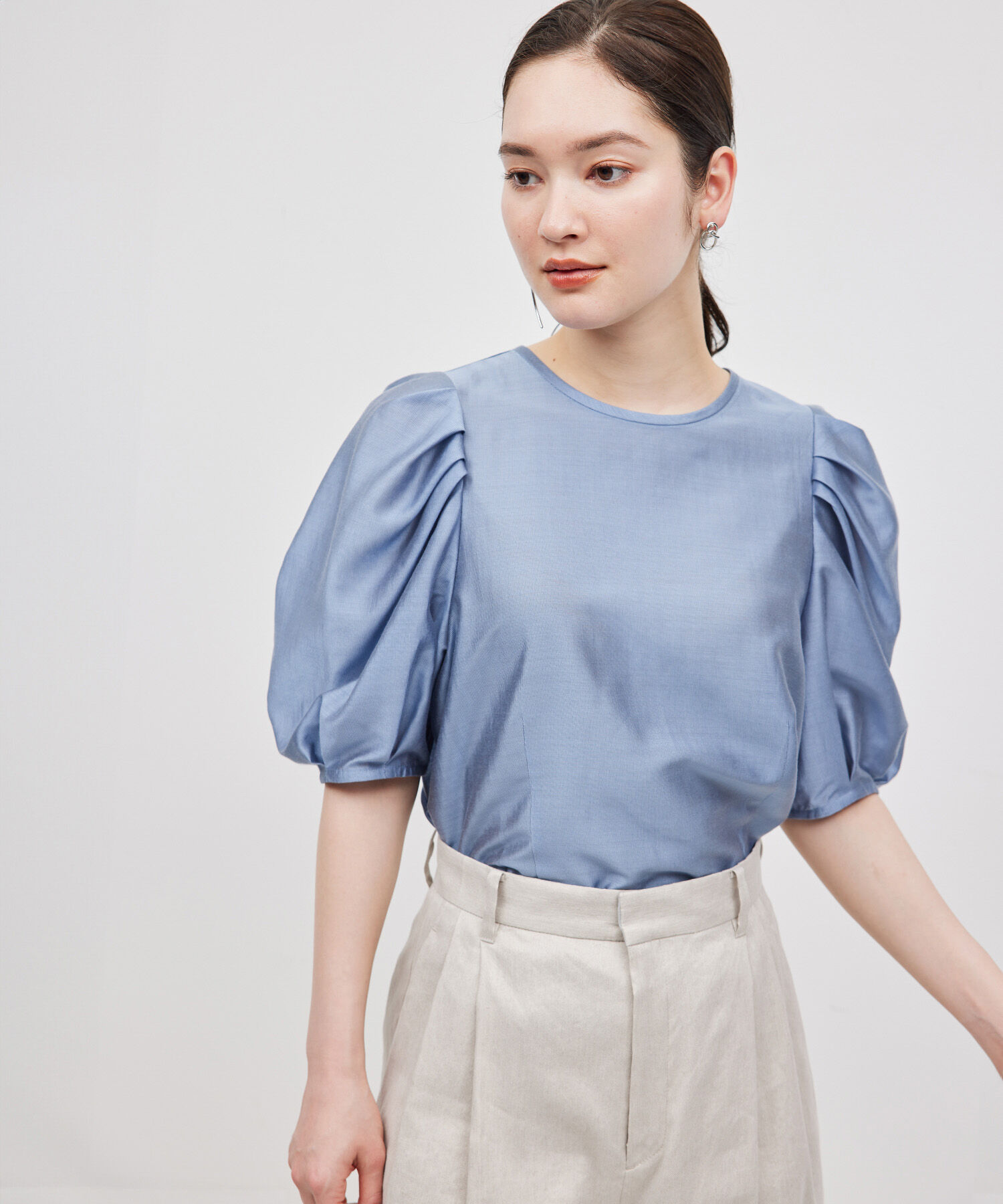 ROPE「【新色追加】【洗える】カールマイヤーパフスリーブブラウス【雑誌/メディア掲載】」|シャツ・ブラウス|