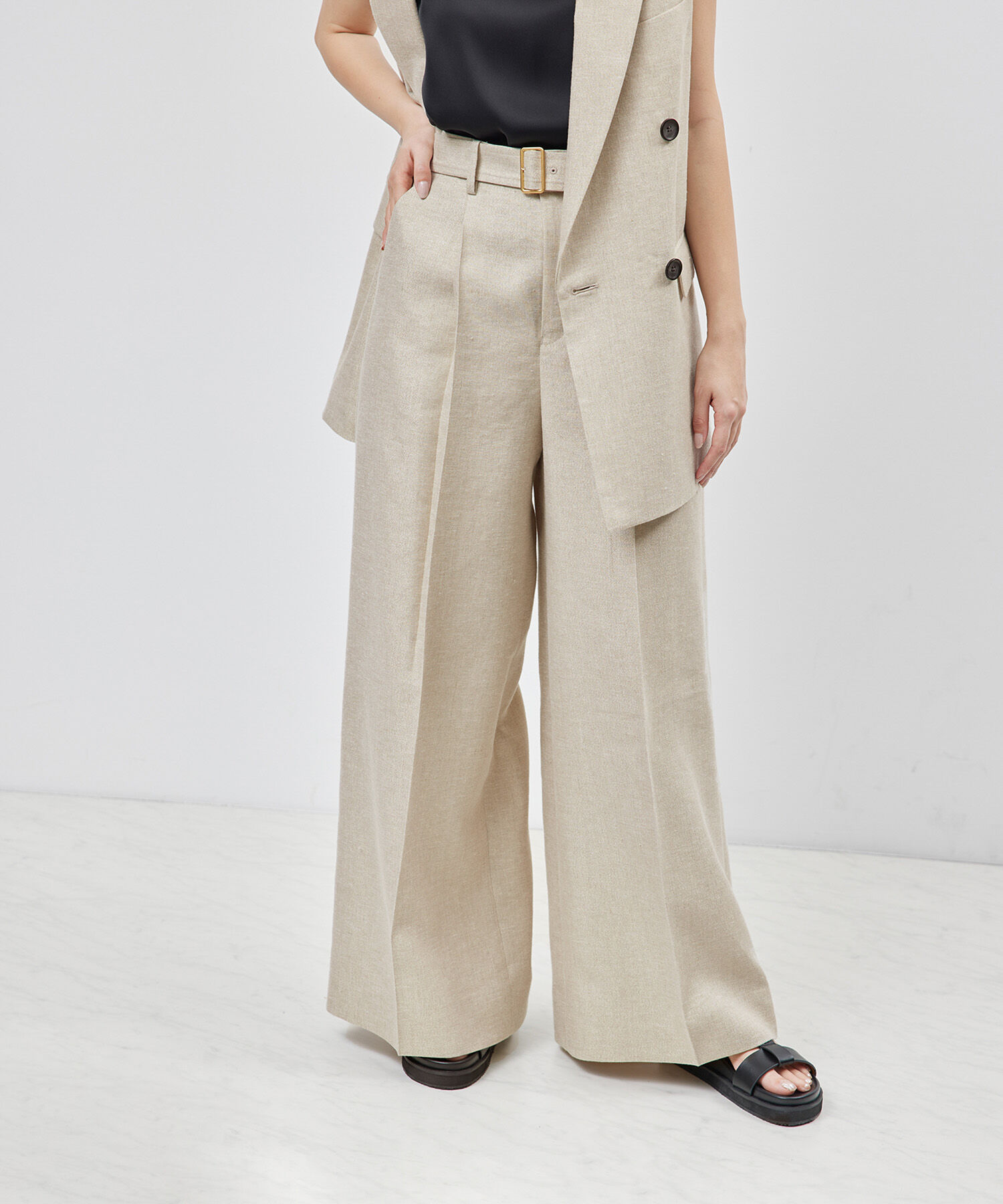 ROPE「タックワイドパンツ（ラメ/無地）【セットアップ対応】【雑誌掲載】【メディア掲載】」|その他|