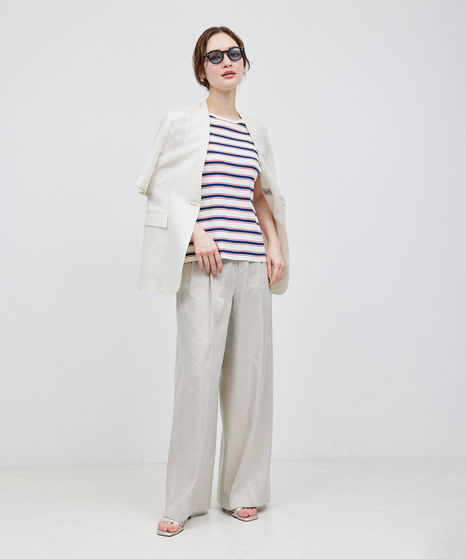 ROPE「【洗える】【接触冷感】ICE COTTONアームレットニットトップス【雑誌/メディア掲載】」|ニット・セーター|