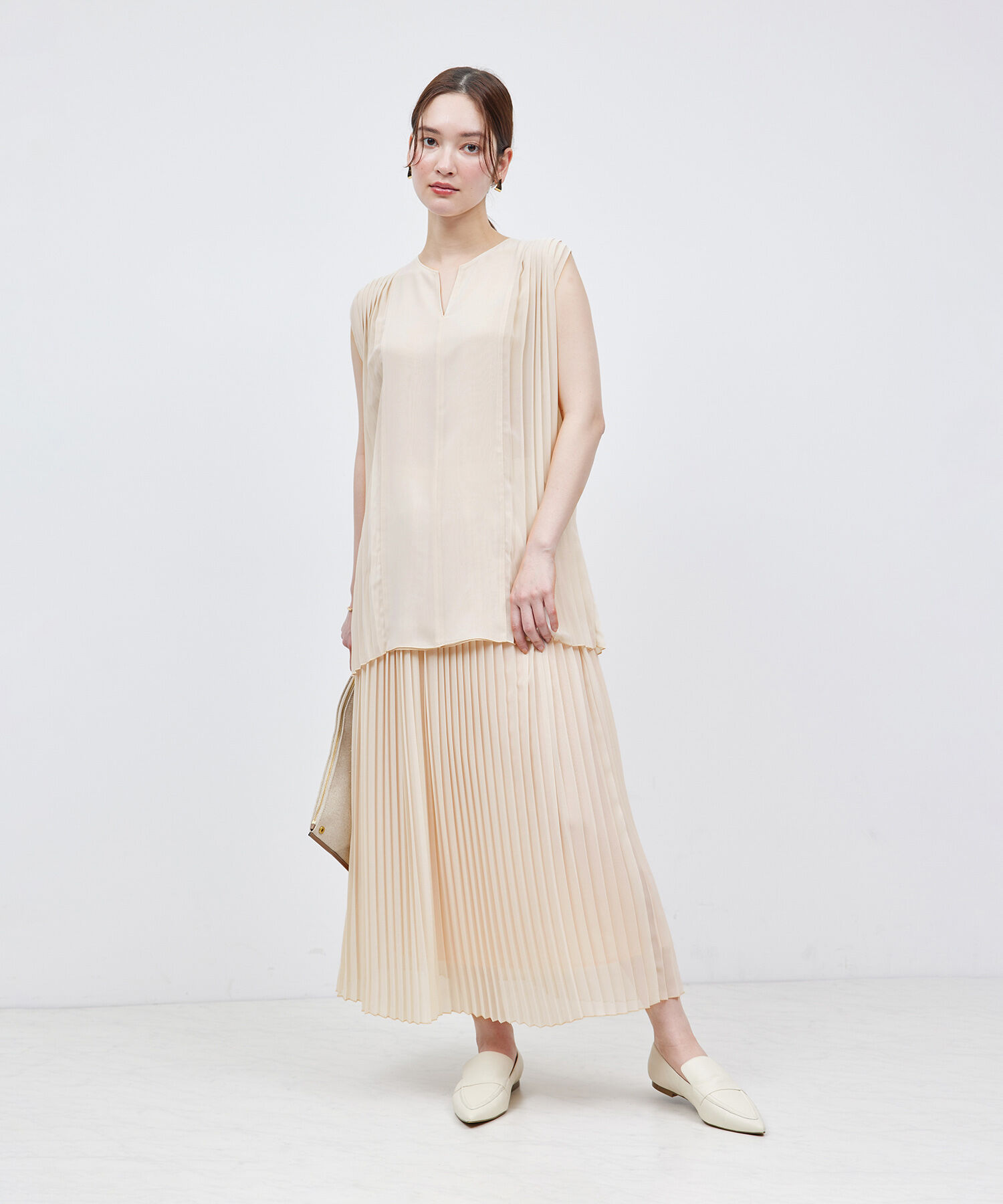 ROPE「プリーツスカート（バイカラー/無地）【メディア掲載】」|スカート|