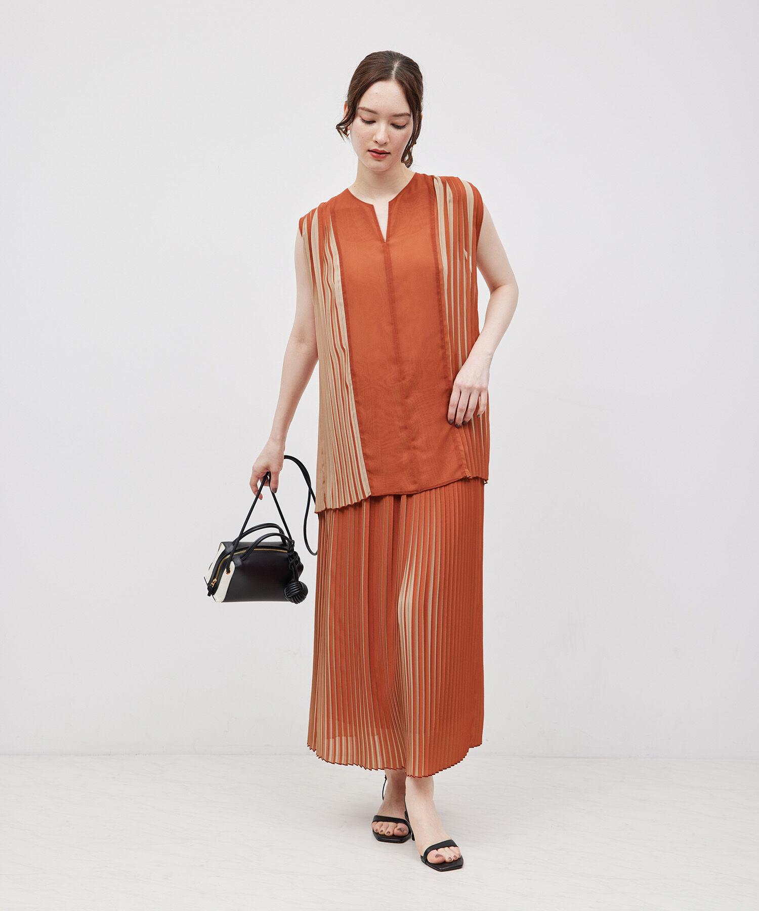 ROPE「プリーツスカート（バイカラー/無地）【メディア掲載】」|スカート|