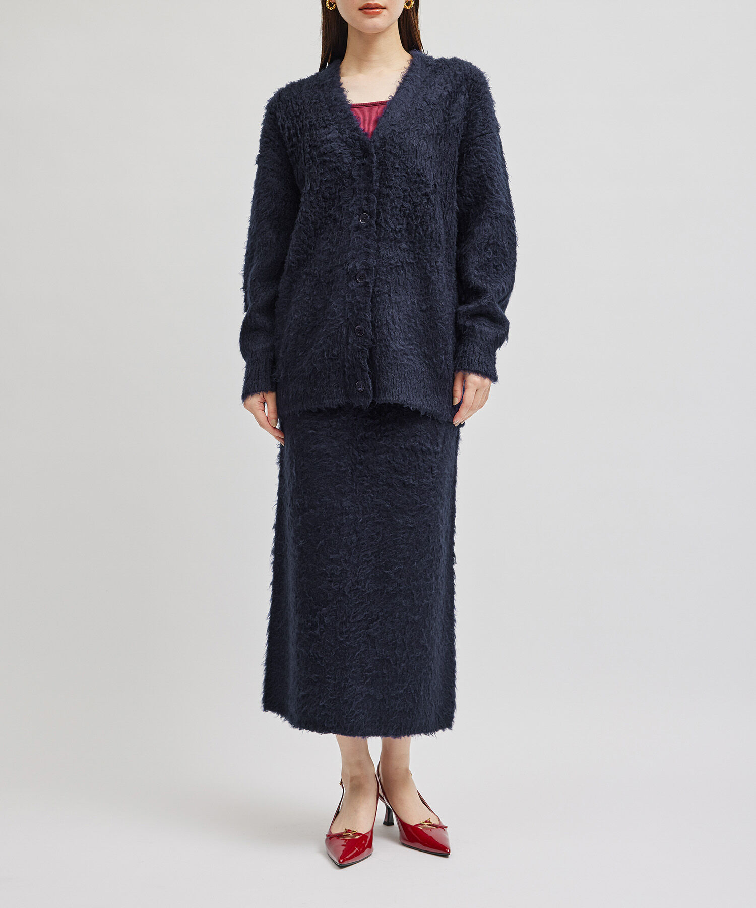 ROPE「シルクシャギーカーディガン/セットアップ対応」|カーディガン|