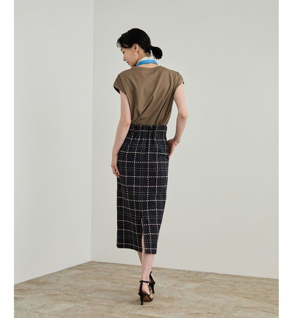 ROPE「【洗える】ツイードチェック ポケット付きタイトスカート」|スカート|