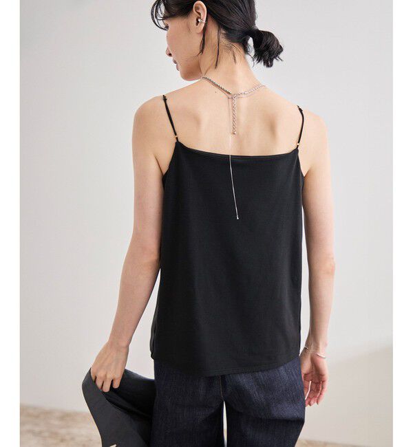 ROPE「【洗える】カップ付きサテンジャージーキャミソール」|キャミソール|