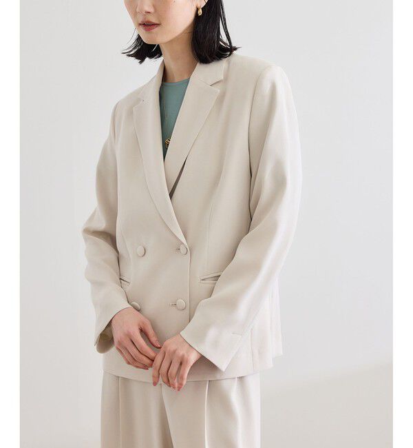 ROPE「バックサテンダブルブレストジャケット」|テーラードジャケット|
