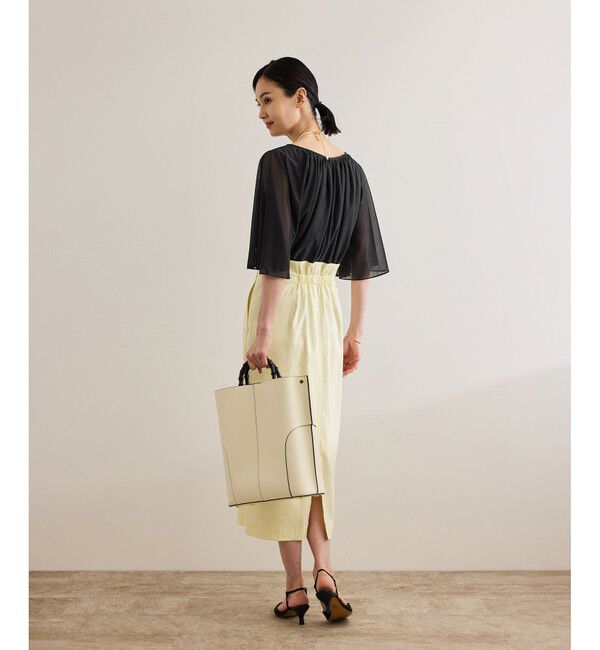 ROPE「【洗える】ブライトネスヤーンギャザーブラウス/セットアップ対応」|シャツ・ブラウス|