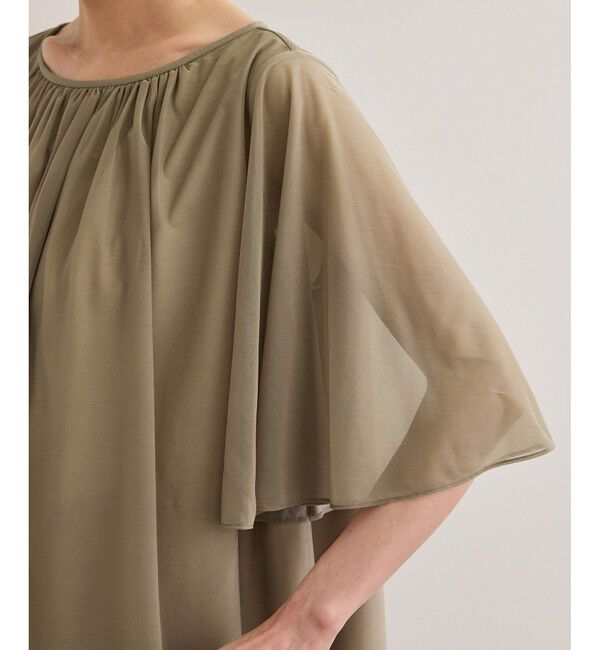 ROPE「【洗える】ブライトネスヤーンギャザーブラウス/セットアップ対応」|シャツ・ブラウス|