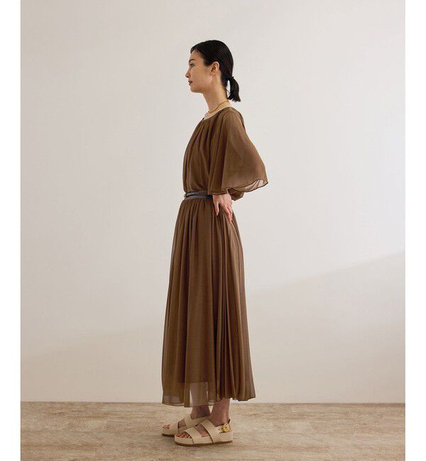 ROPE「【洗える】ブライトネスヤーンギャザーブラウス/セットアップ対応」|シャツ・ブラウス|