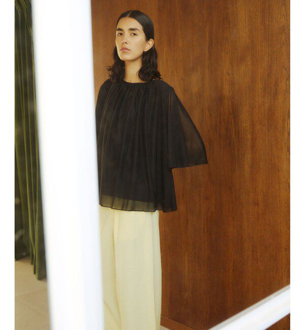 ROPE「【洗える】ブライトネスヤーンギャザーブラウス/セットアップ対応」|シャツ・ブラウス|