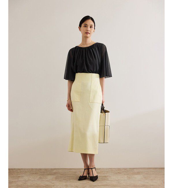 ROPE「【洗える】ブライトネスヤーンギャザーブラウス/セットアップ対応」|シャツ・ブラウス|