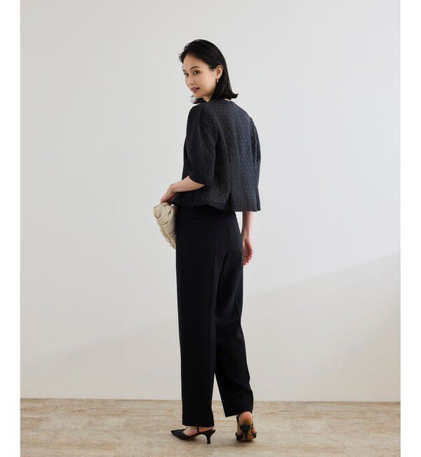 ROPE「【洗える・羽織にもなる】Vネック5分袖パフスリーブブラウス」|シャツ・ブラウス|