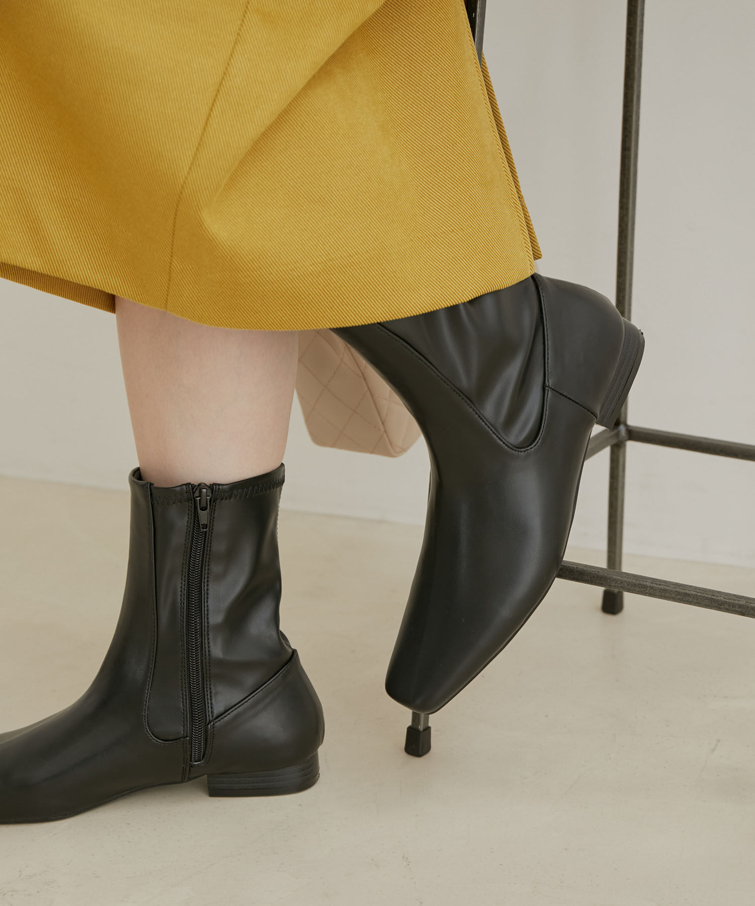 Juze「ロングノーズスクエアトゥストレッチブーツ」|その他|