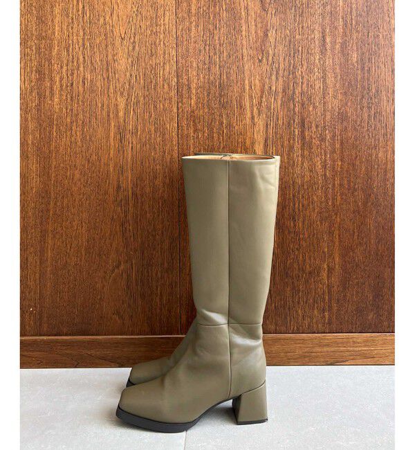 VIS「【抗菌防臭】スクエアトゥソフトロングブーツ」|ロングブーツ|