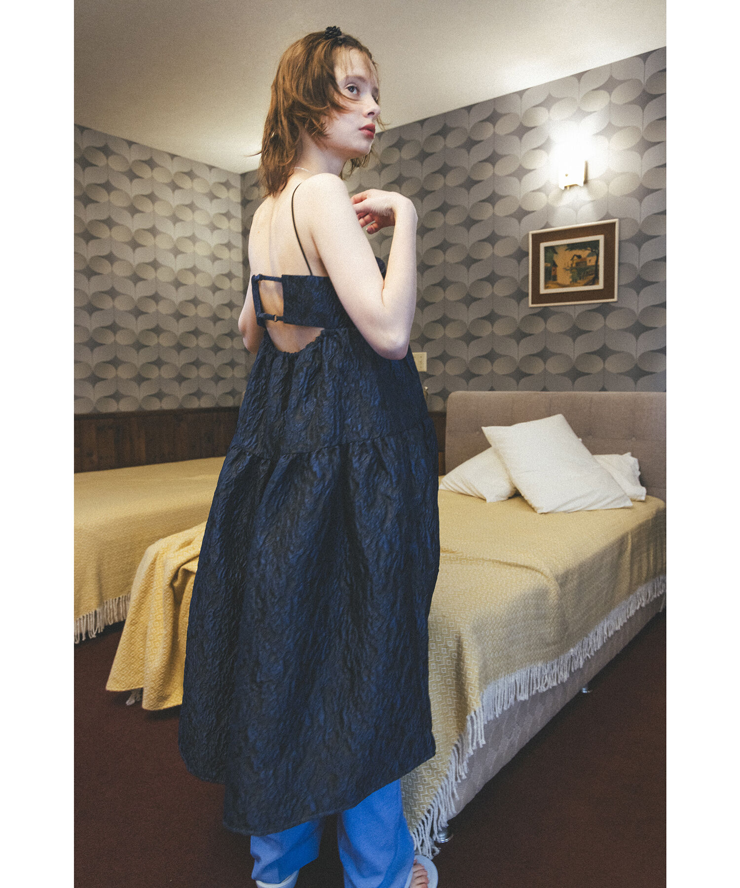 VIS「【VISDRESS】ふくれジャガードフレアワンピース【洗える】」|ワンピース|