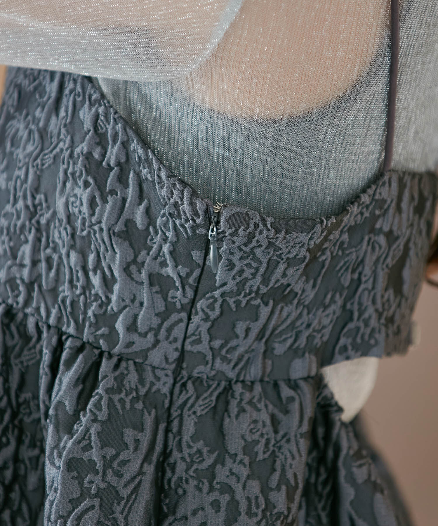 VIS「【VISDRESS】ふくれジャガードフレアワンピース【洗える】」|ワンピース|