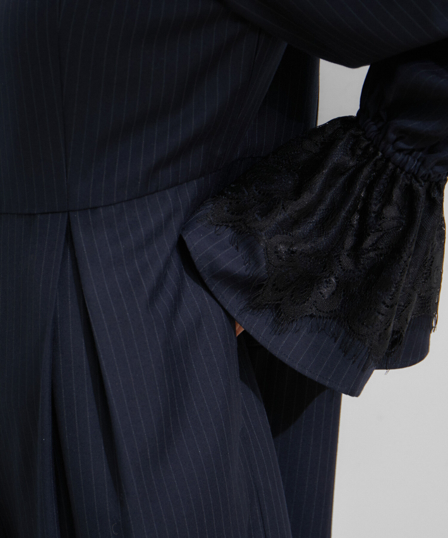 VIS「【VIS DRESS】ピンストライプレースオールインワン【洗える】」|オールインワン|