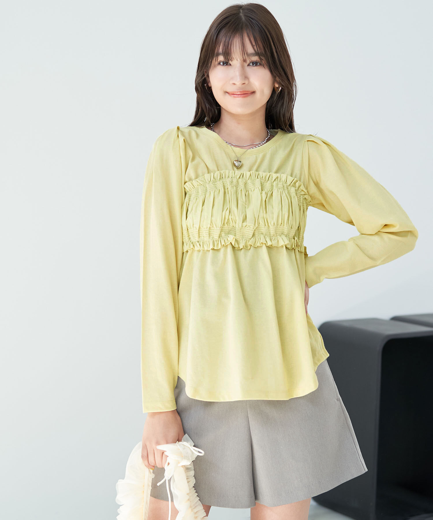 VIS「ビスチェドッキングデザインロングTシャツ」|Tシャツ・カットソー|