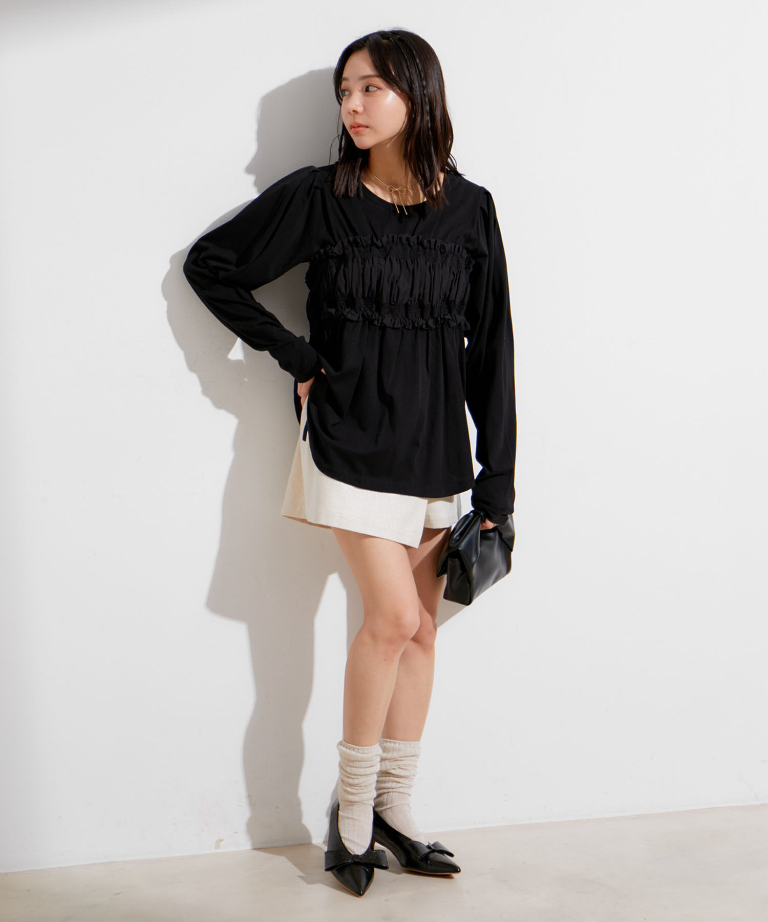 VIS「ビスチェドッキングデザインロングTシャツ」|Tシャツ・カットソー|