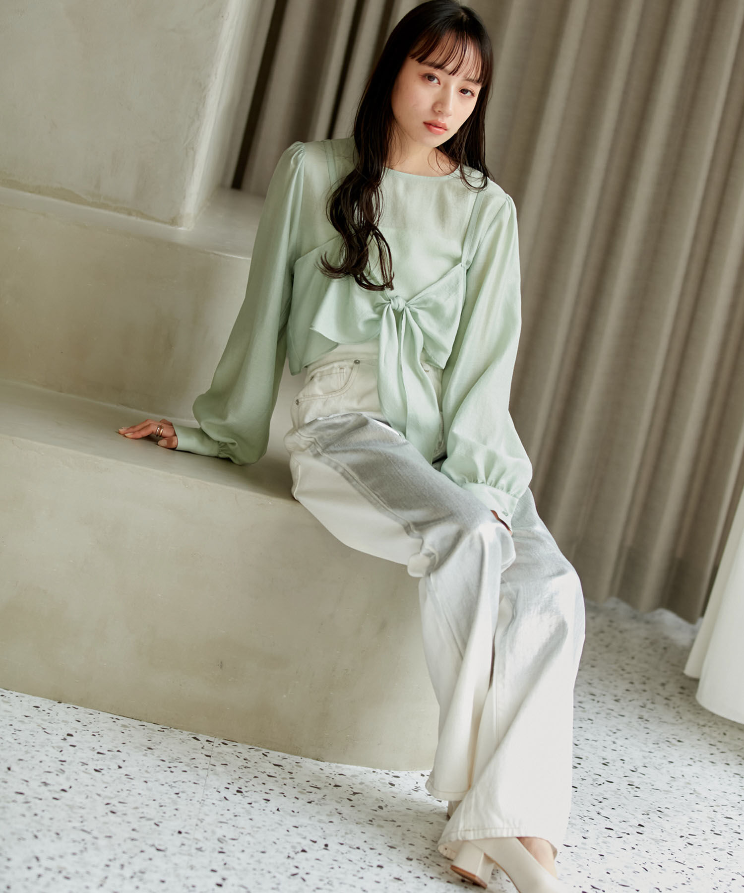 VIS「ビスチェドッキングシアーブラウス」|シャツ・ブラウス|