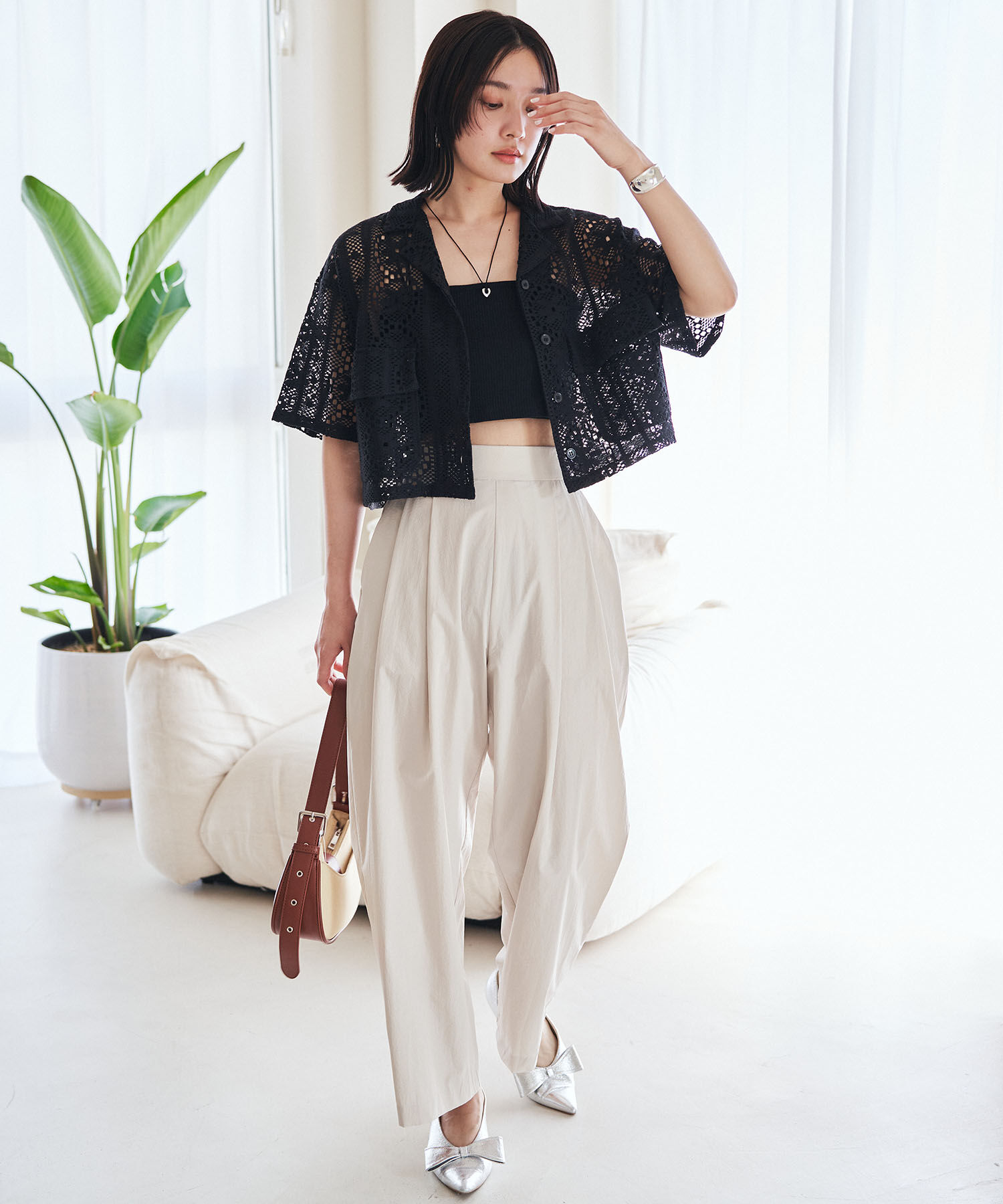 VIS「【洗える】タックギャザーパンツ」|その他|