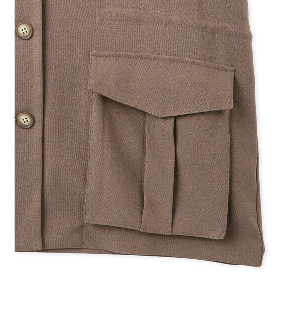 VIS「【防シワ】リネンライクミリタリーシャツジャケット」|ミリタリージャケット|