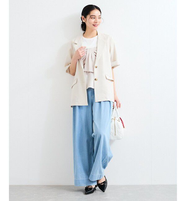 VIS「【美easy】ハーフスリーブジャケット/セットアップ対応・洗える」|テーラードジャケット|