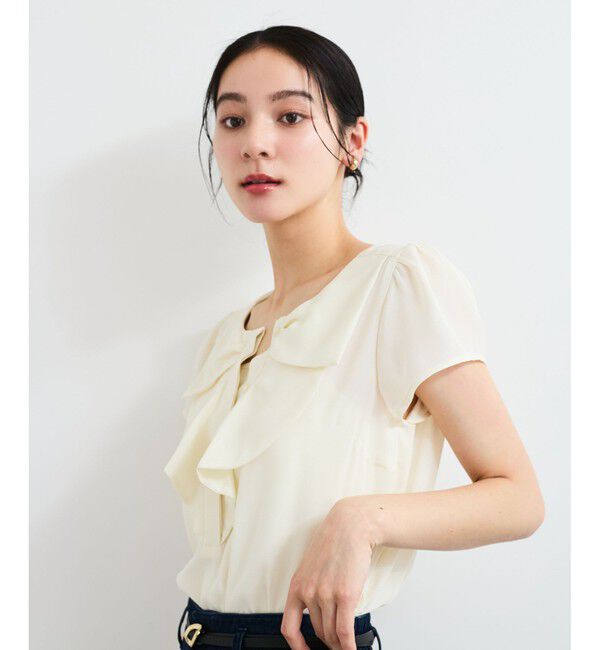 VIS「【WEB限定】【2WAY】リボンモチーフフリルブラウス」|シャツ・ブラウス|