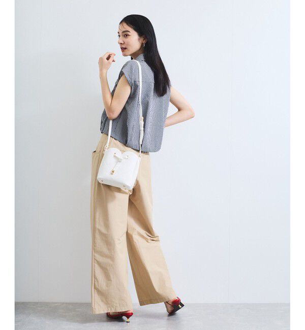 VIS「【UVケア/洗える】フレンチスリーブサッカーブラウス」|シャツ・ブラウス|