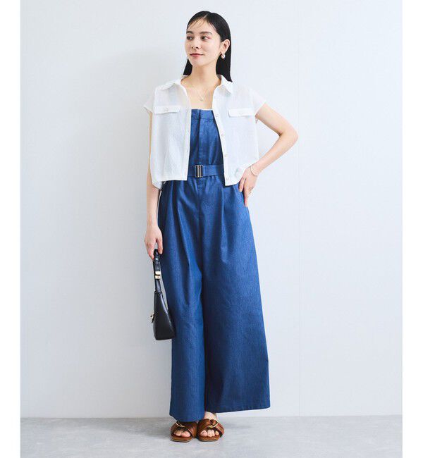 VIS「【UVケア/洗える】フレンチスリーブサッカーブラウス」|シャツ・ブラウス|