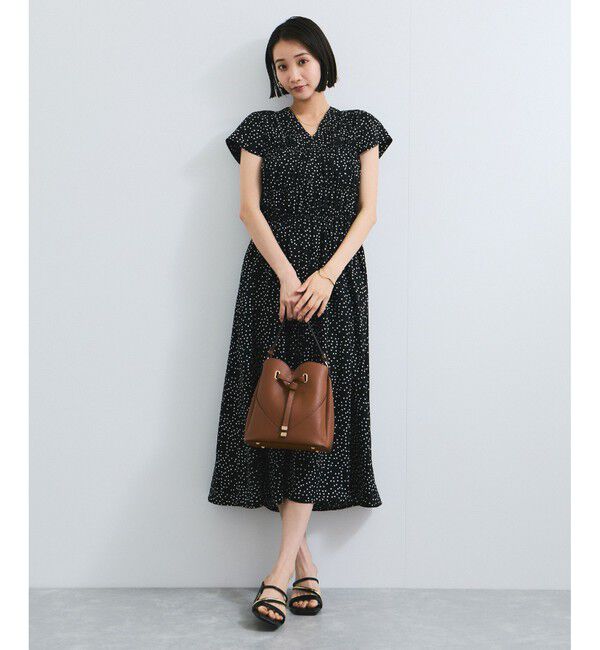 VIS「シャーリングデザインワンピース【WEB限定サイズ】」|ワンピース|