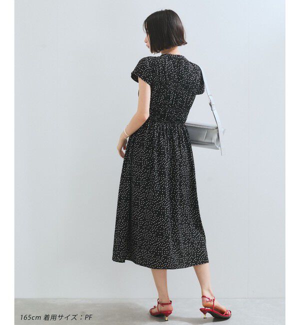 VIS「シャーリングデザインワンピース【WEB限定サイズ】」|ワンピース|