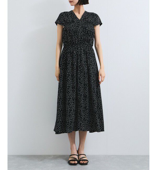 VIS「シャーリングデザインワンピース【WEB限定サイズ】」|ワンピース|