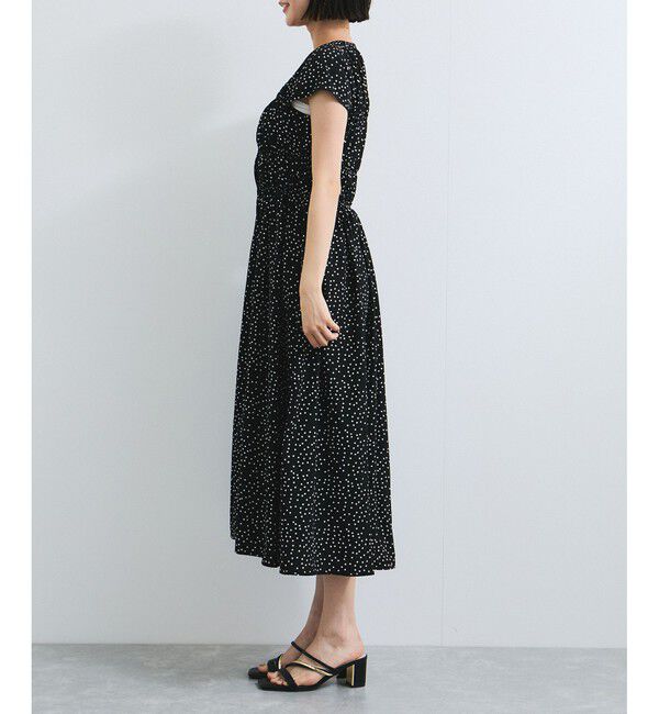 VIS「シャーリングデザインワンピース【WEB限定サイズ】」|ワンピース|