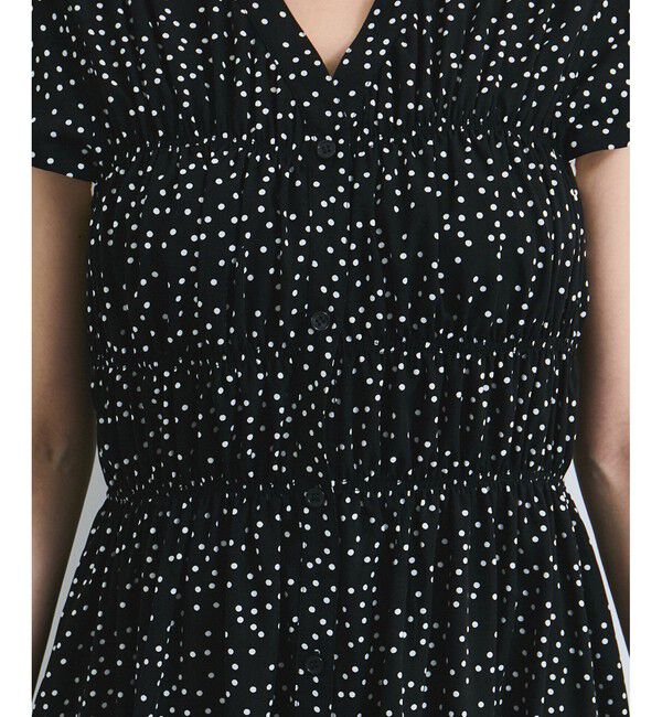 VIS「シャーリングデザインワンピース【WEB限定サイズ】」|ワンピース|