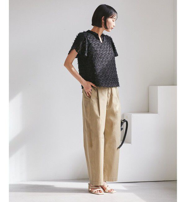 VIS「バレルシルエットコットンパンツ」|チノ|