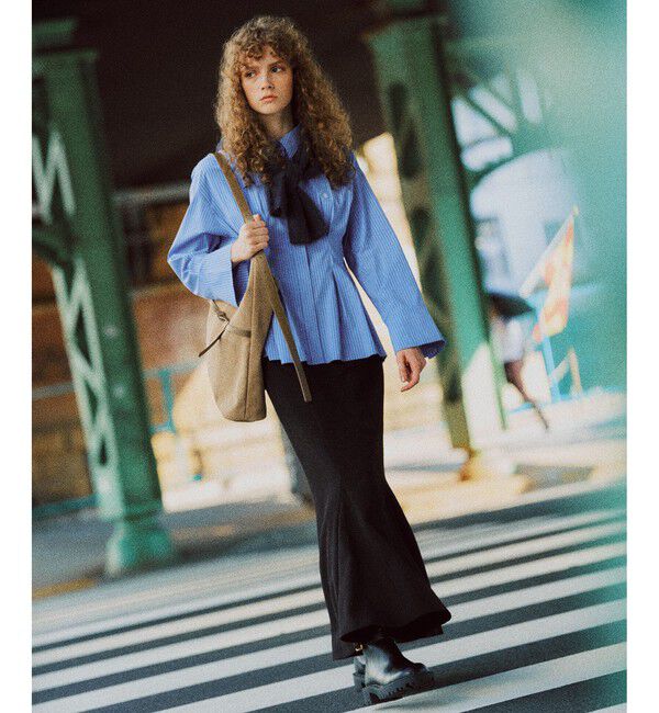 VIS「【POLOBCS】VIS別注ウエストタックフレアシャツ」|シャツ・ブラウス|