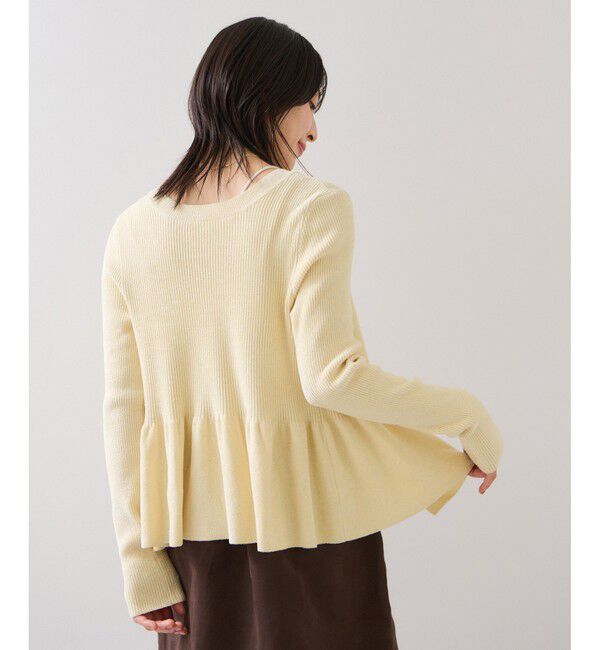 VIS「ペプラム切替モールニットカーディガン/イージーケア」|カーディガン|