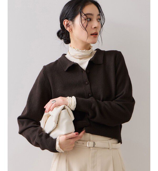 VIS「衿ファー取り外しカーディガン」|カーディガン|