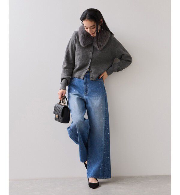 VIS「衿ファー取り外しカーディガン」|カーディガン|