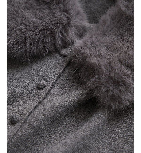 VIS「衿ファー取り外しカーディガン」|カーディガン|