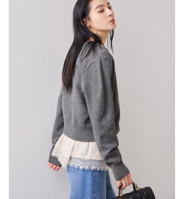 VIS「衿ファー取り外しカーディガン」|カーディガン|