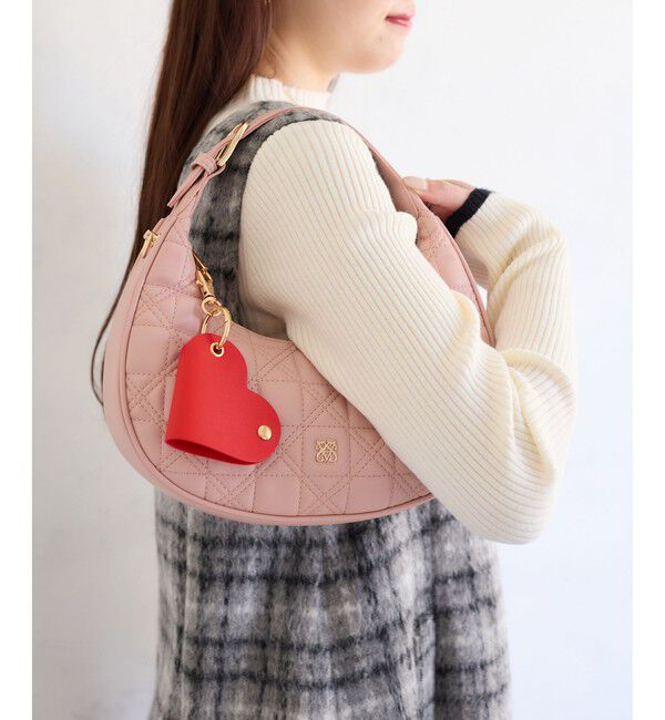 VIS「ハートチャーム付き2WAYキルトバッグ」|ハンドバッグ|