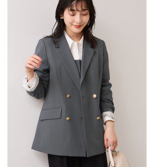 VIS「【美easy】コンフォート金ボタンジャケット/イージーケア・UVケア・セットアップ対応」|テーラードジャケット|