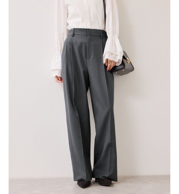 VIS「【美easy】コンフォートストレートワイドパンツ/イージーケア・UVケア・セットアップ対応」|チノ|グレー(07)